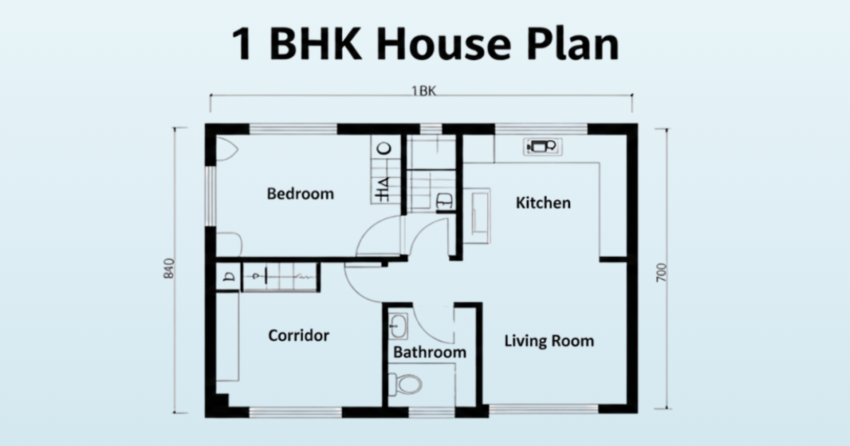 1 BHK House Plan for sweet people