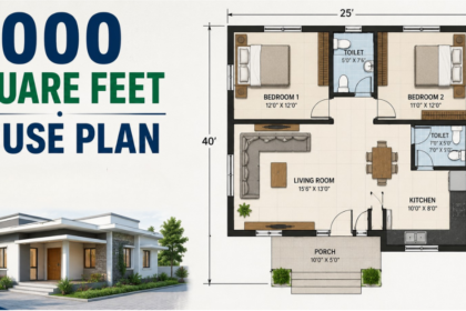 1000 square feet house plan with interior design