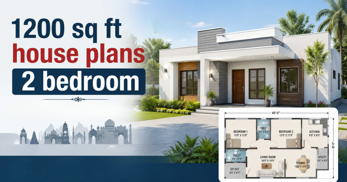 1200 sq ft house plans 2 bedroom for small peoples
