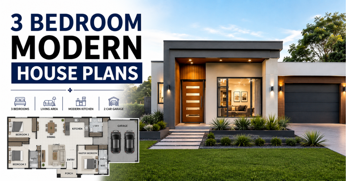3 bedroom modern house plans