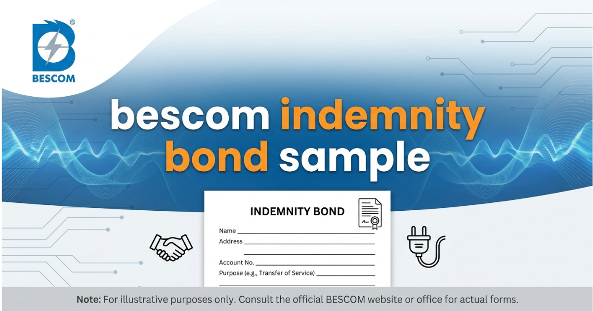 bescom indemnity bond sample for sample paperwork