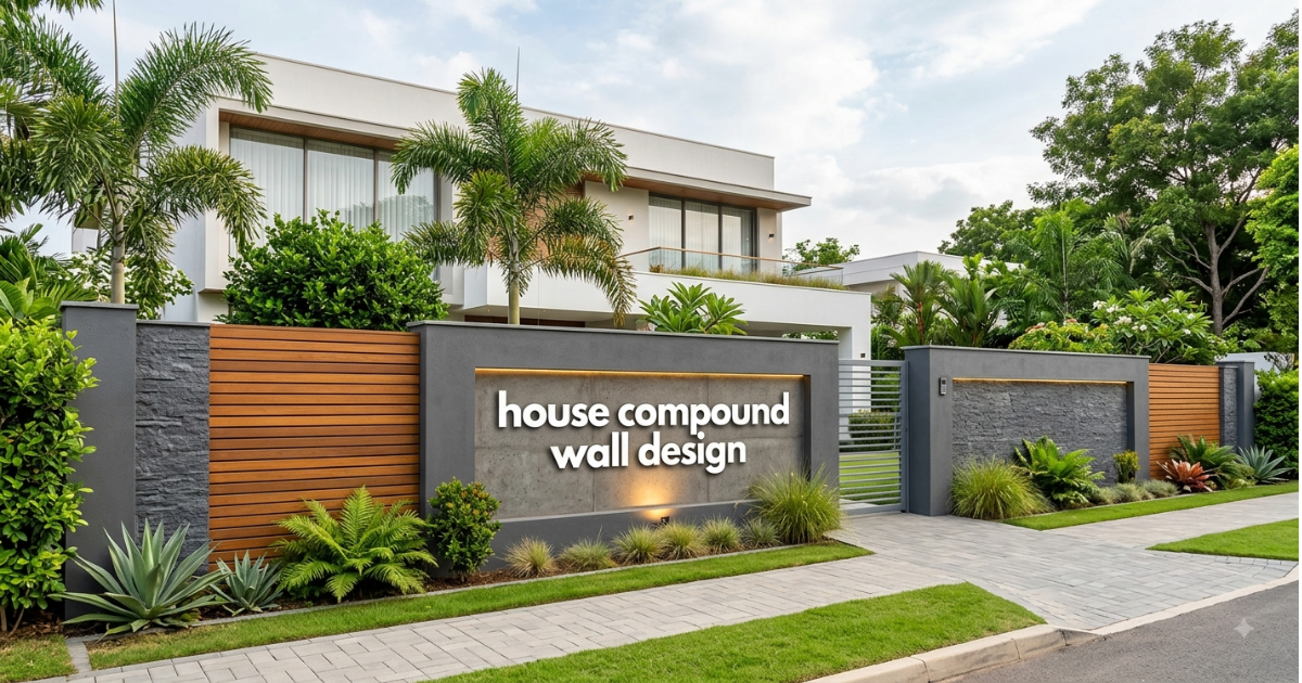 house compound wall design blends security