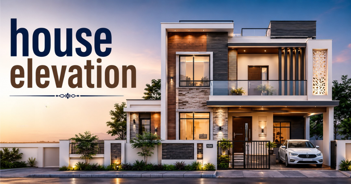 house elevation show drawing style