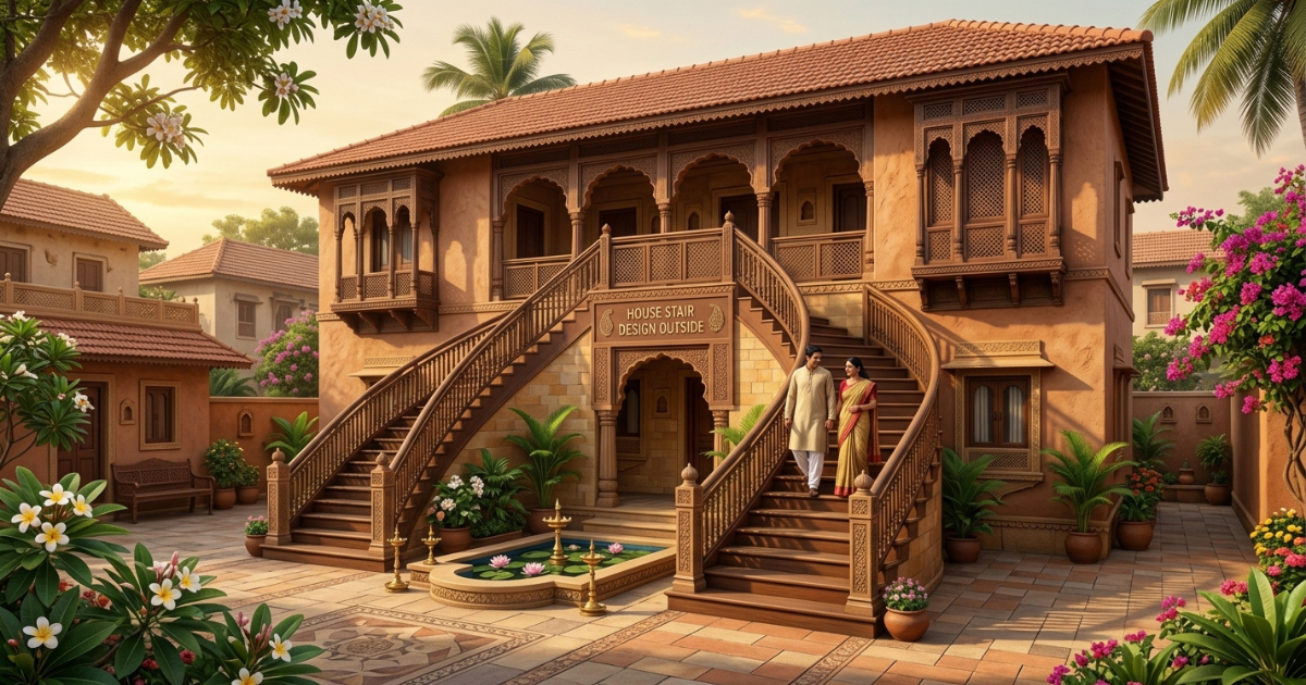 house stair design outside for safety 