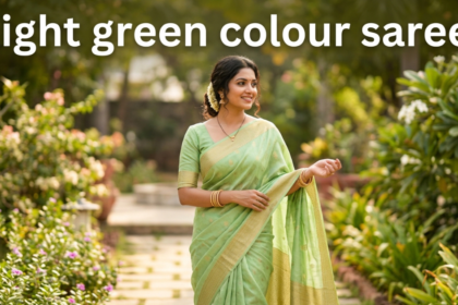 light green colour saree covers style