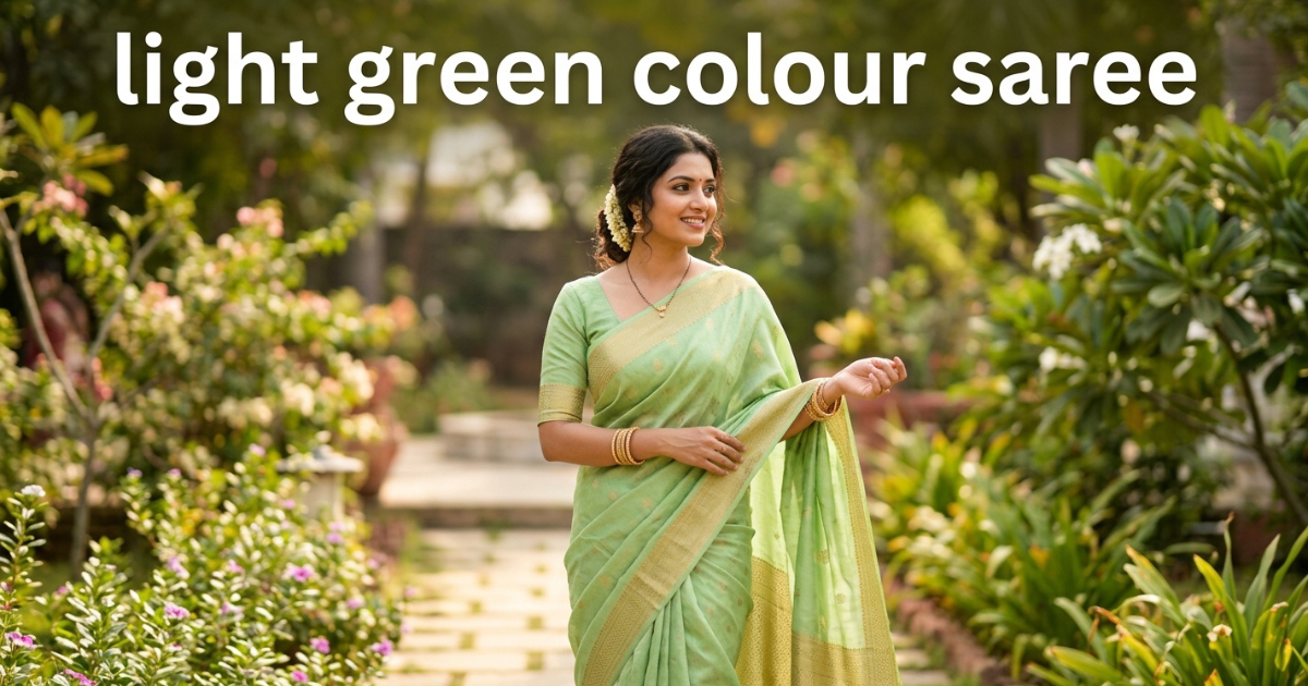 light green colour saree covers style