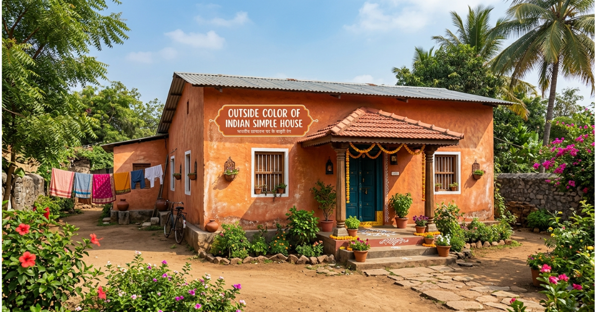 outside color of indian simple house for classic view