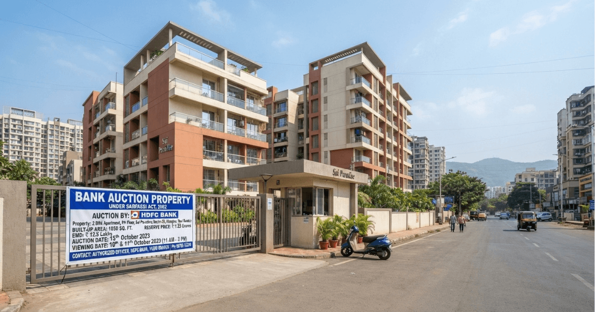 Navi Mumbai bank auction property exterior building view