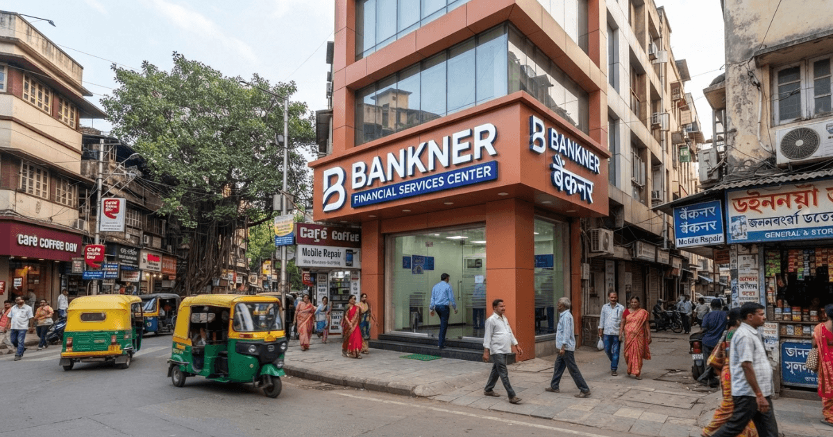 Bankner brand signage displayed outside office building entrance
