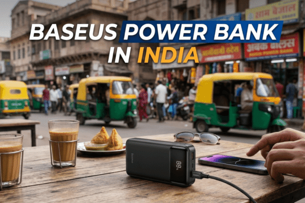 Baseus Power Bank charging smartphone quickly on desk