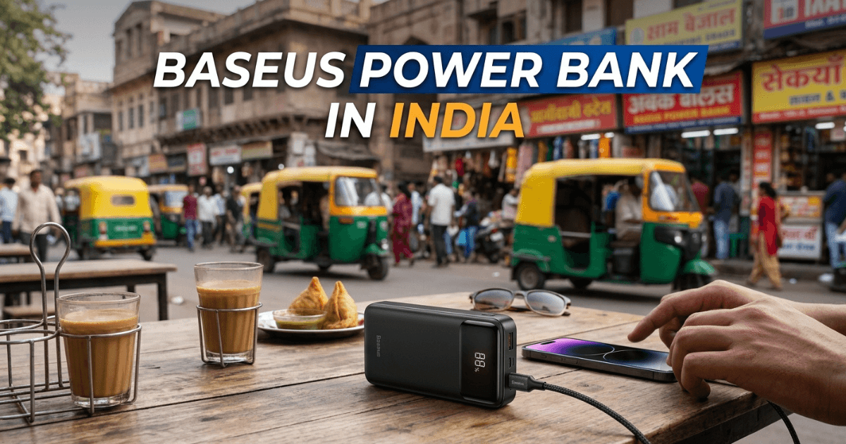 Baseus Power Bank charging smartphone quickly on desk