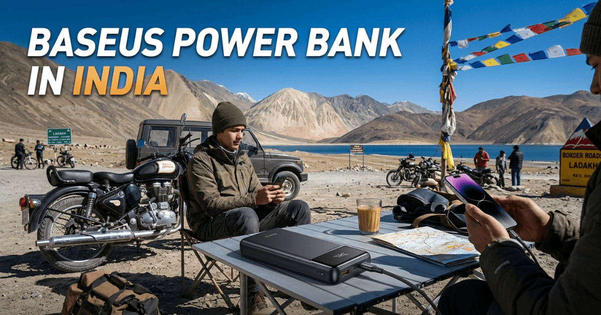Compact Baseus Power Bank portable charger for travel