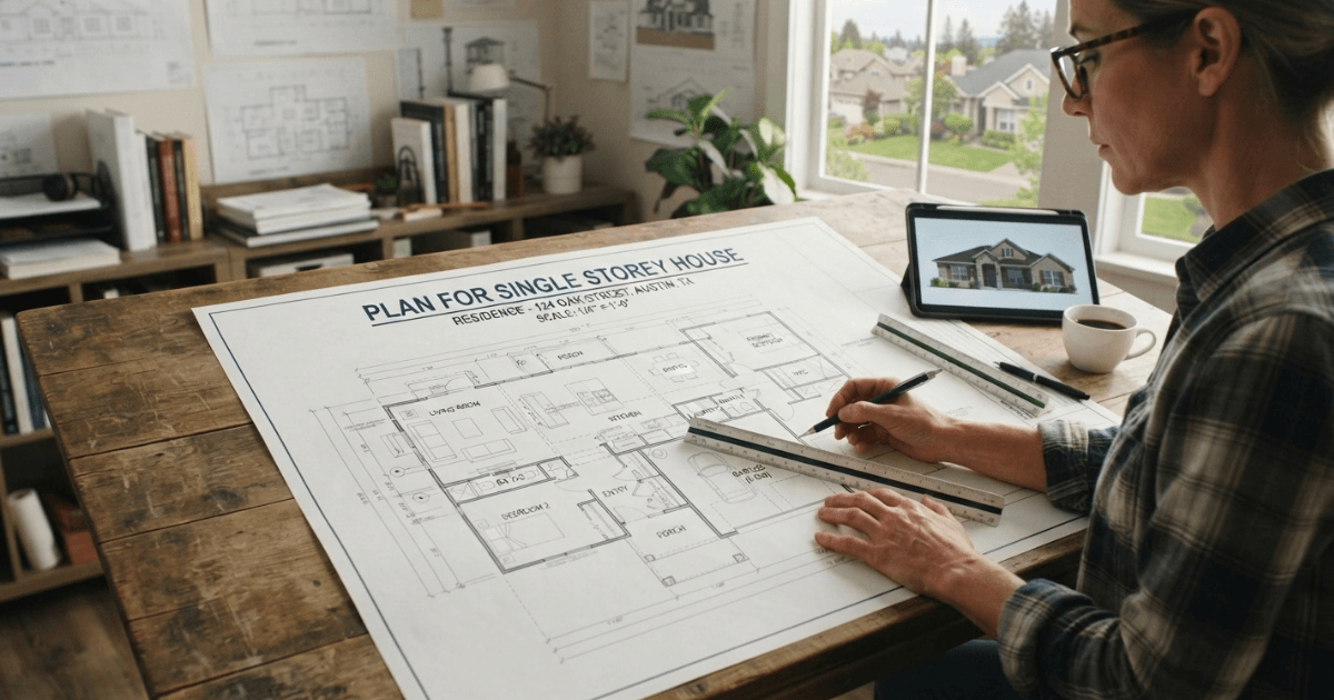 Plan for Single Storey House – Ideal Small Family Home