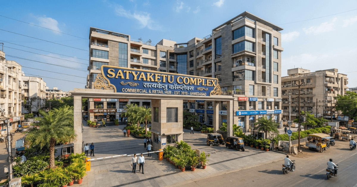 Satyaketu Complex building exterior with modern architectural design