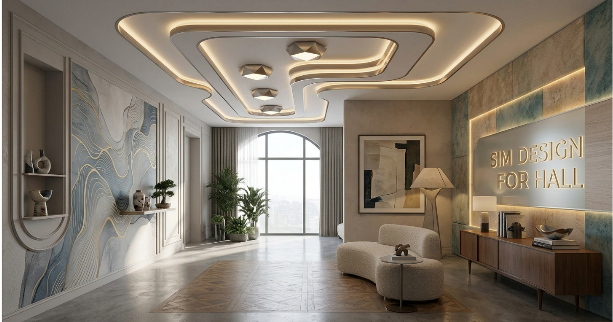 simple pop design for hall in low cost