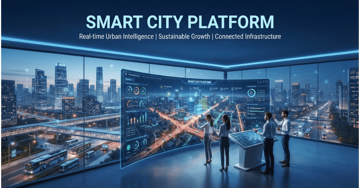 Smart City Platform dashboard showing real-time urban data