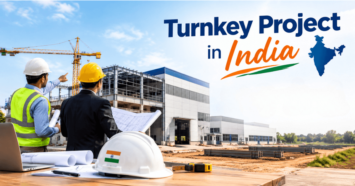Engineers reviewing turnkey project blueprints inside a pharmaceutical cleanroom facility